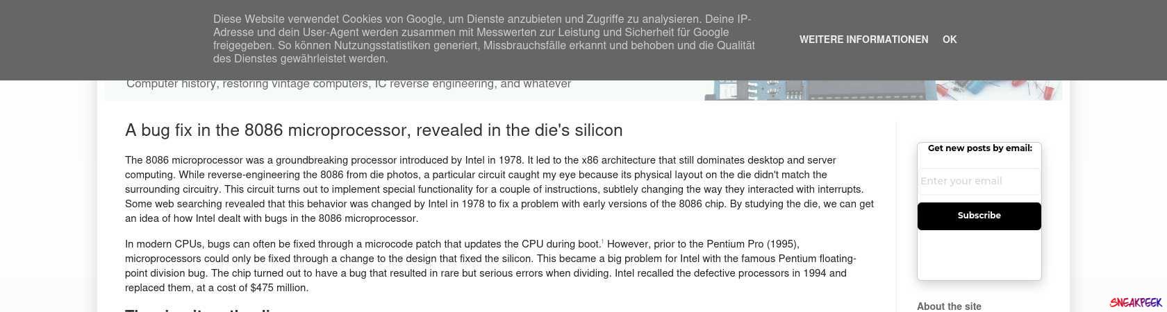 Read the full Article:  ⭲ A bug fix in the 8086 microprocessor, revealed in the die's silicon