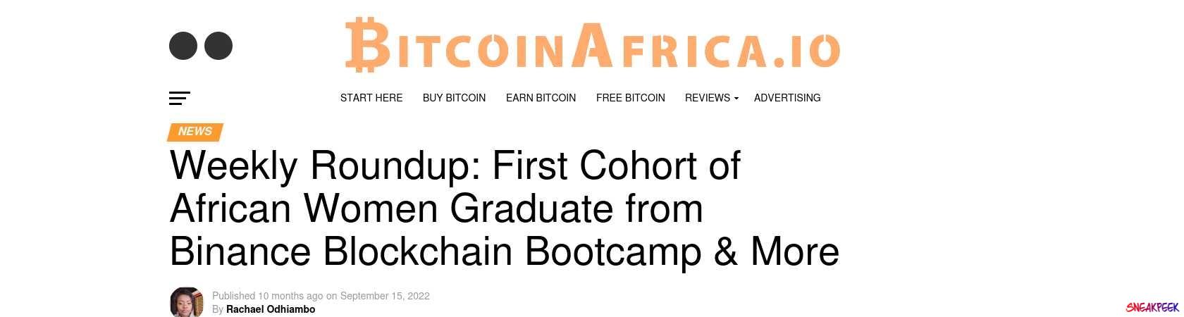 Read the full Article:  ⭲ Weekly Roundup: First Cohort of African Women Graduate from Binance Blockchain Bootcamp & More