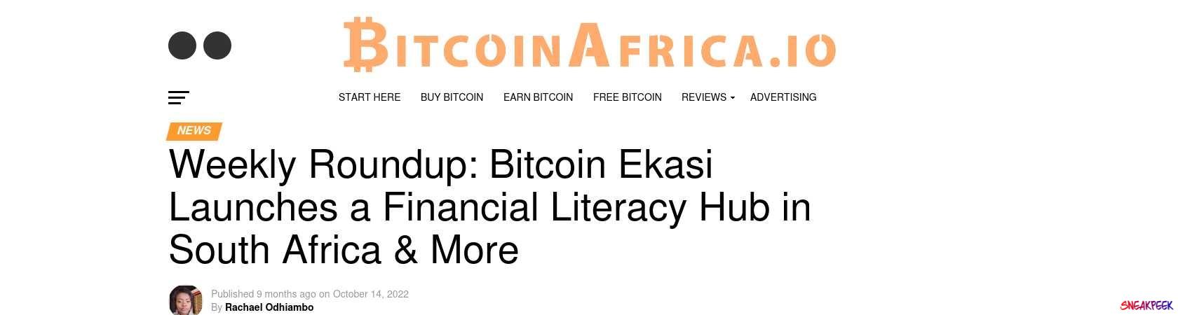 Read the full Article:  ⭲ Weekly Roundup: Bitcoin Ekasi Launches a Financial Literacy Hub in South Africa & More