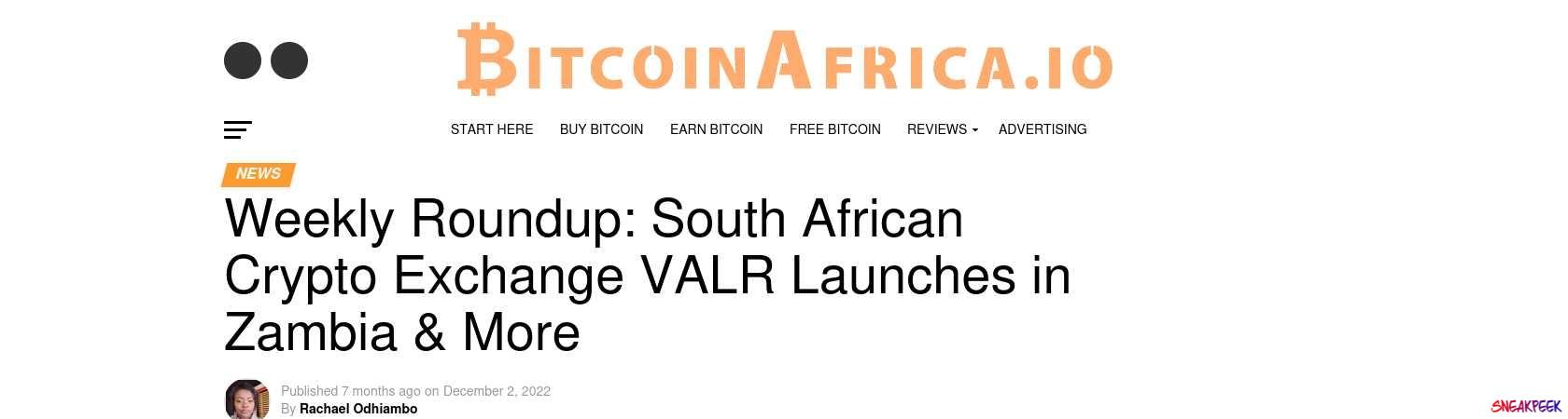 Read the full Article:  ⭲ Weekly Roundup: South African Crypto Exchange VALR Launches in Zambia & More