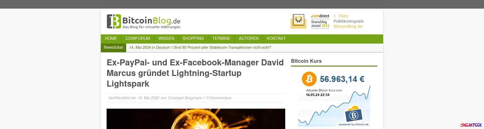 Read the full Article:  ⭲ Ex-PayPal- und Ex-Facebook-Manager David Marcus gründet Lightning-Startup Lightspark