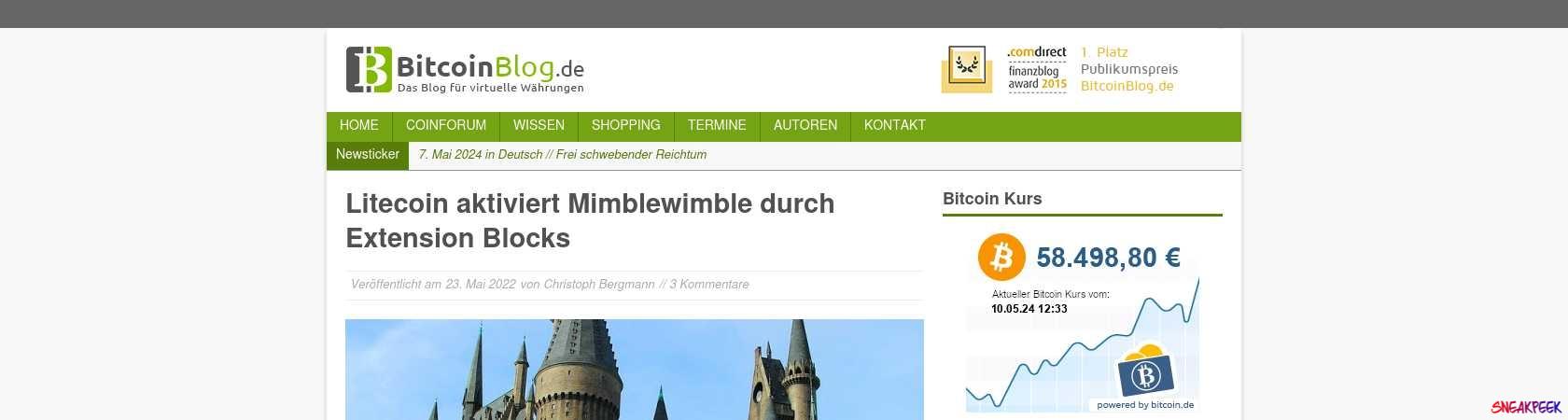 Read the full Article:  ⭲ Litecoin aktiviert Mimblewimble durch Extension Blocks