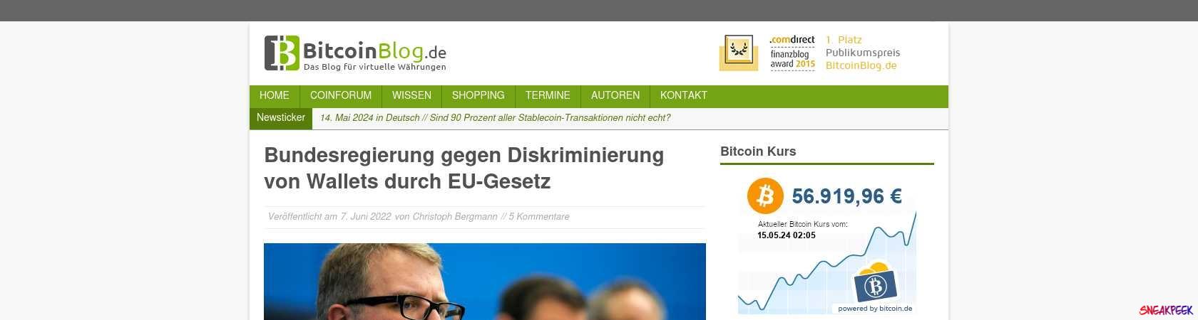 Read the full Article:  ⭲ Bundesregierung gegen Diskriminierung von Wallets durch EU-Gesetz