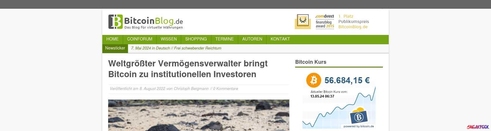 Read the full Article:  ⭲ Weltgrößter Vermögensverwalter bringt Bitcoin zu institutionellen Investoren