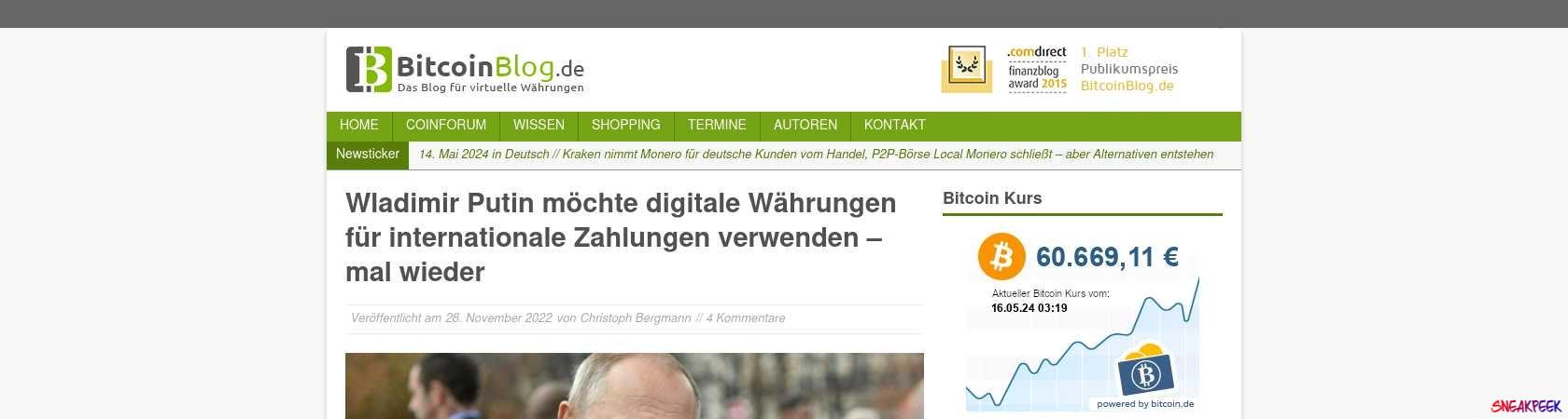 Read the full Article:  ⭲ Wladimir Putin möchte digitale Währungen für internationale Zahlungen verwenden – mal wieder