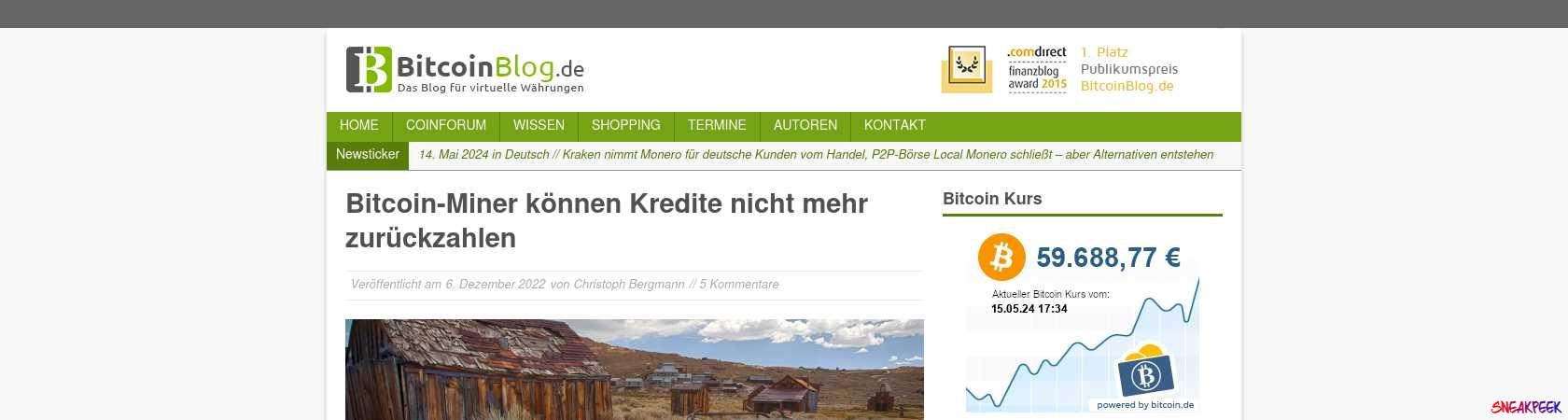 Read the full Article:  ⭲ Bitcoin-Miner können Kredite nicht mehr zurückzahlen