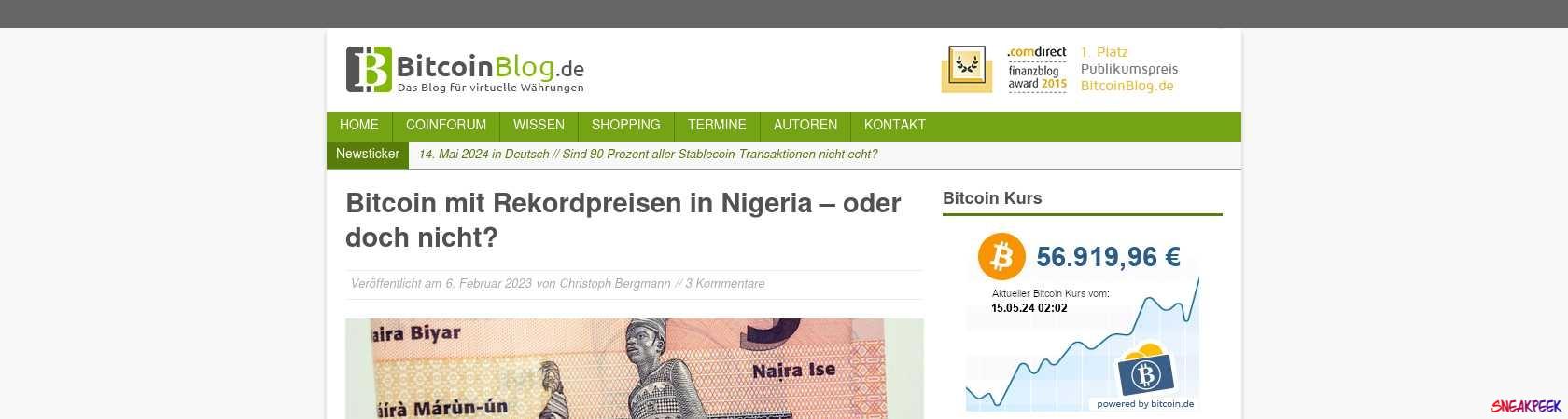 Read the full Article:  ⭲ Bitcoin mit Rekordpreisen in Nigeria – oder doch nicht?