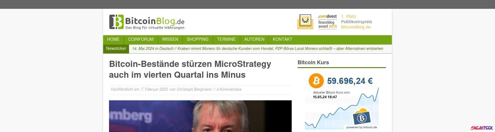 Read the full Article:  ⭲ Bitcoin-Bestände stürzen MicroStrategy auch im vierten Quartal ins Minus