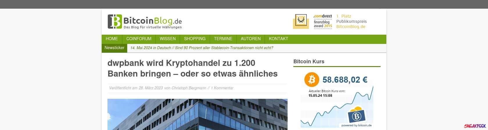 Read the full Article:  ⭲ dwpbank wird Kryptohandel zu 1.200 Banken bringen – oder so etwas ähnliches