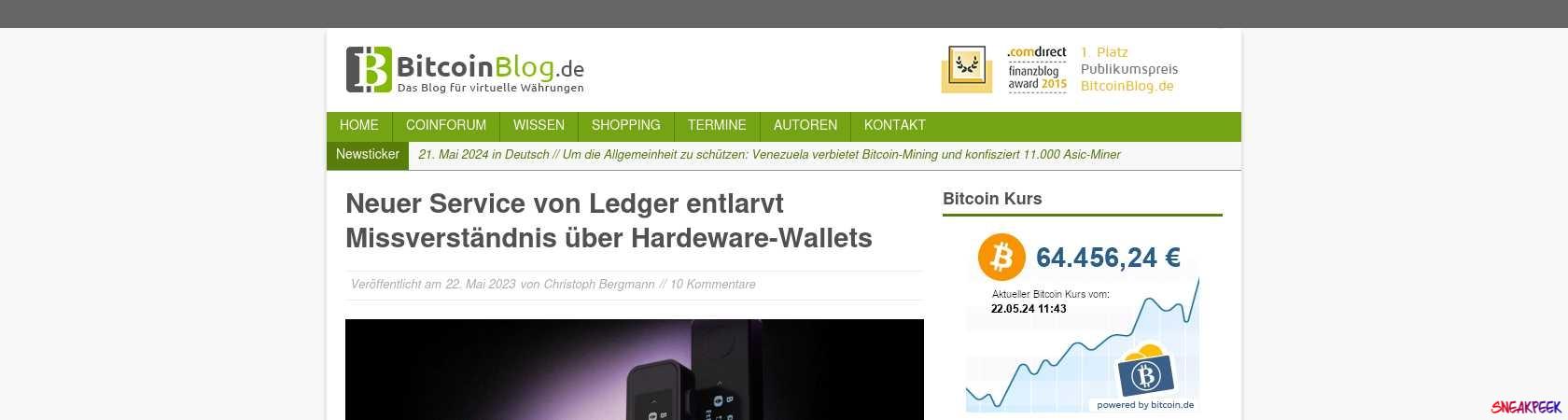 Read the full Article:  ⭲ Neuer Service von Ledger entlarvt Missverständnis über Hardeware-Wallets