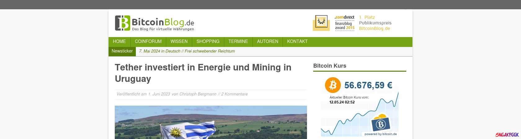 Read the full Article:  ⭲ Tether investiert in Energie und Mining in Uruguay