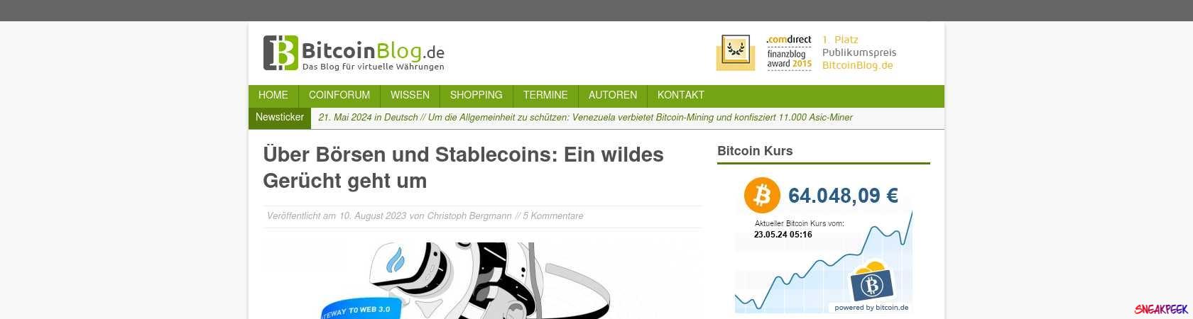 Read the full Article:  ⭲ Über Börsen und Stablecoins: Ein wildes Gerücht geht um
