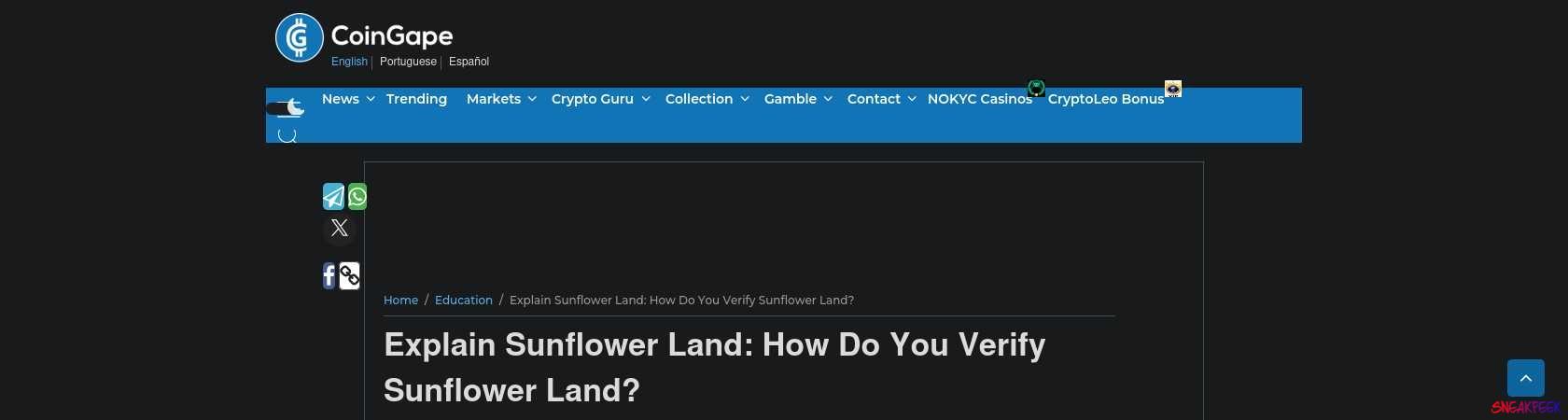 Read the full Article:  ⭲ Explain Sunflower Land: How Do You Verify Sunflower Land?