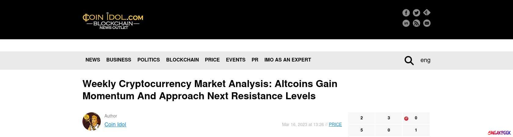 Read the full Article:  ⭲ Weekly Cryptocurrency Market Analysis: Altcoins Gain Momentum And Approach Next Resistance Levels