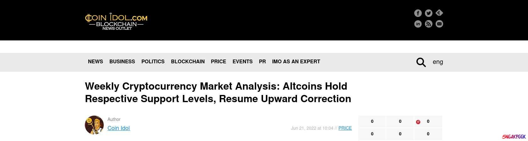 Read the full Article:  ⭲ Weekly Cryptocurrency Market Analysis: Altcoins Hold Respective Support Levels, Resume Upward Correction