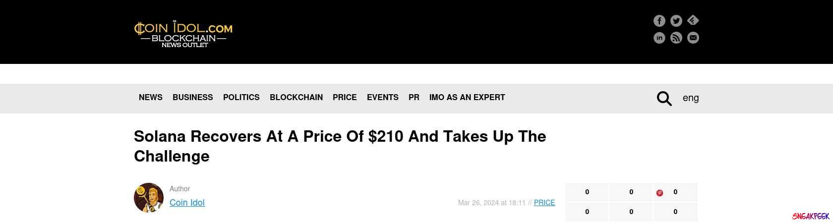 Read the full Article:  ⭲ Solana Recovers At A Price Of $210 And Takes Up The Challenge