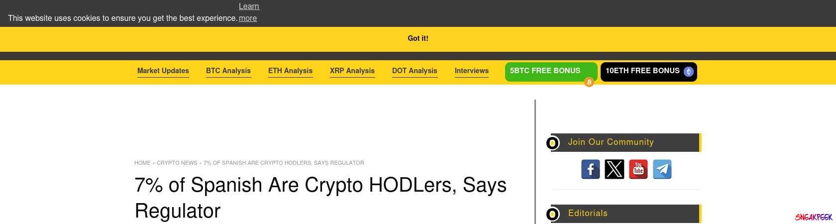 Read the full Article:  ⭲ 7% of Spanish Are Crypto HODLers, Says Regulator