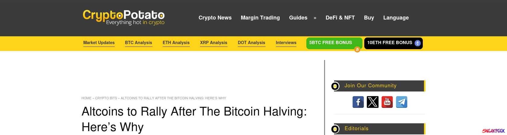 Read the full Article:  ⭲ Altcoins to Rally After The Bitcoin Halving: Here’s Why