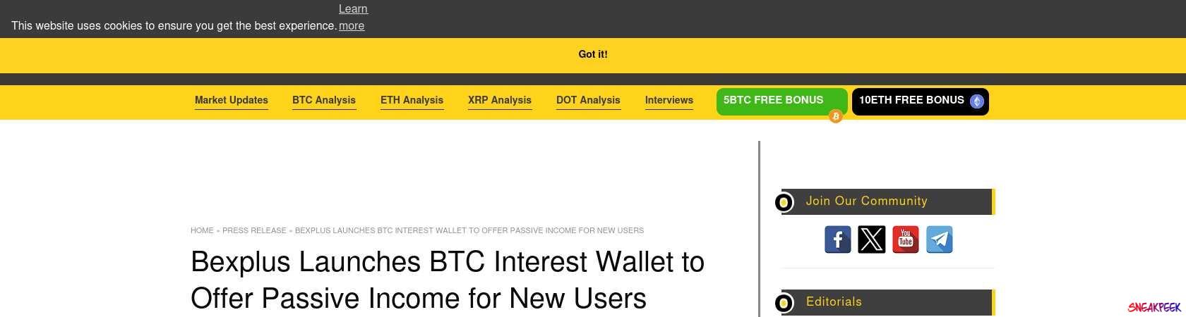 Read the full Article:  ⭲ Bexplus Launches BTC Interest Wallet to Offer Passive Income for New Users