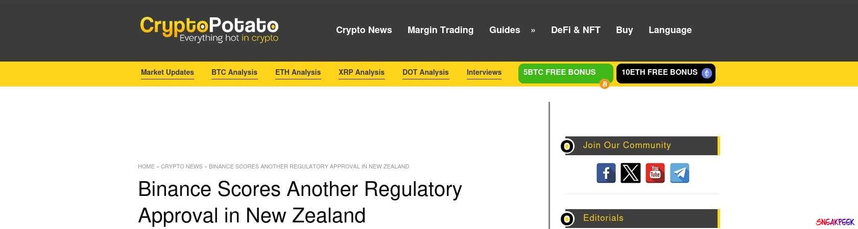 Read the full Article:  ⭲ Binance Scores Another Regulatory Approval in New Zealand