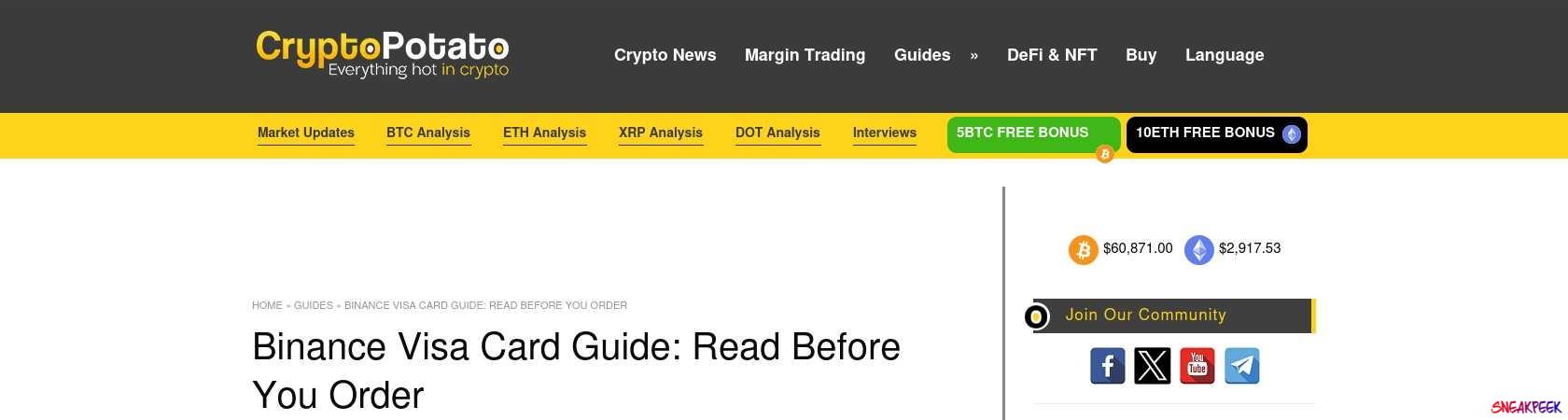 Read the full Article:  ⭲ Binance Visa Card Guide: Read Before You Order