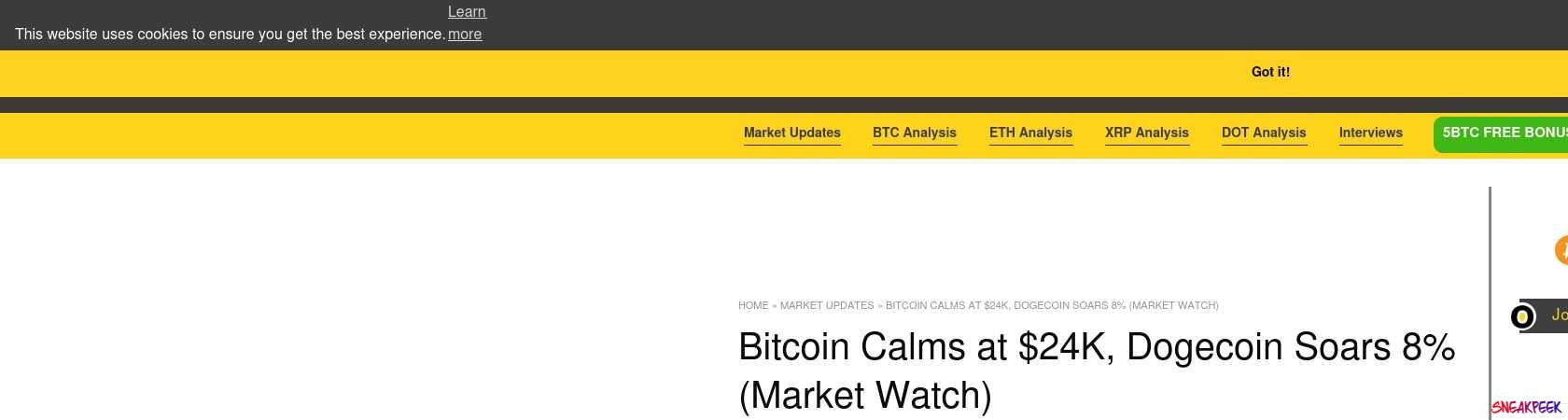 Read the full Article:  ⭲ Bitcoin Calms at $24K, Dogecoin Soars 8% (Market Watch)