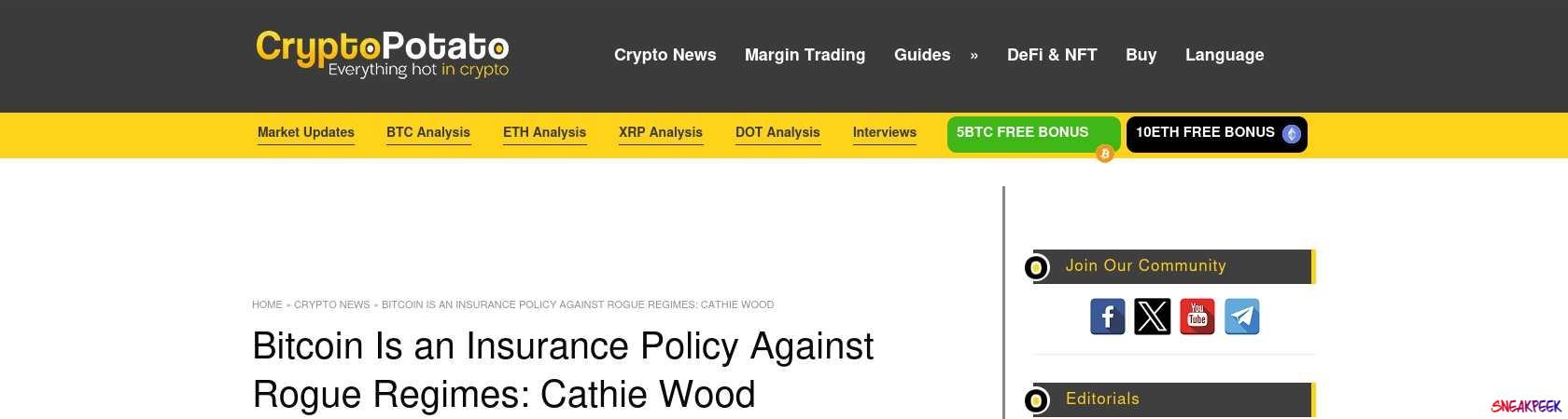 Read the full Article:  ⭲ Bitcoin Is an Insurance Policy Against Rogue Regimes: Cathie Wood