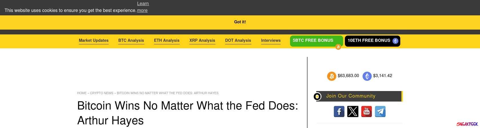 Read the full Article:  ⭲ Bitcoin Wins No Matter What the Fed Does: Arthur Hayes