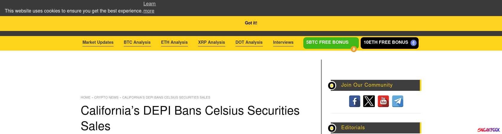 Read the full Article:  ⭲ California’s DEPI Bans Celsius Securities Sales