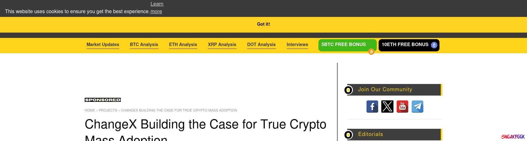 Read the full Article:  ⭲ ChangeX Building the Case for True Crypto Mass Adoption
