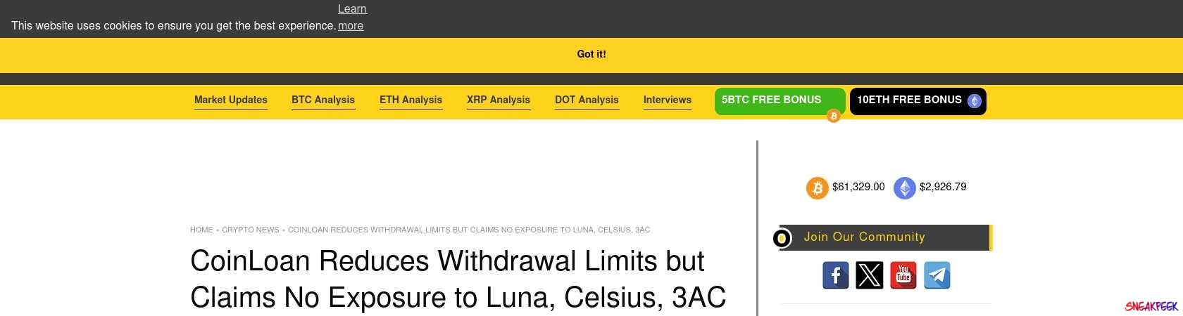 Read the full Article:  ⭲ CoinLoan Reduces Withdrawal Limits but Claims No Exposure to Luna, Celsius, 3AC