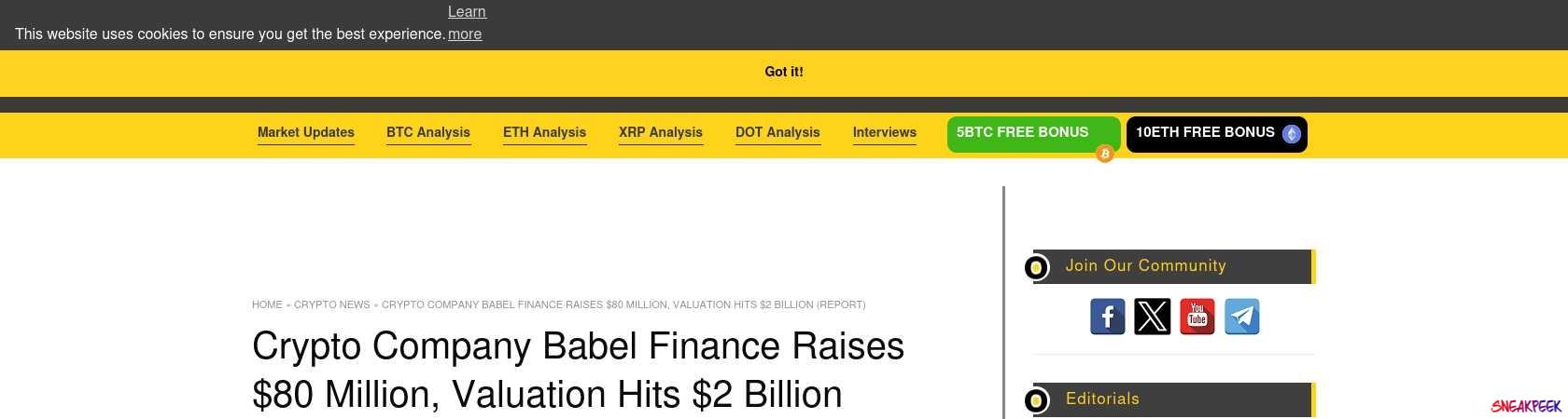Read the full Article:  ⭲ Crypto Company Babel Finance Raises $80 Million, Valuation Hits $2 Billion (Report)
