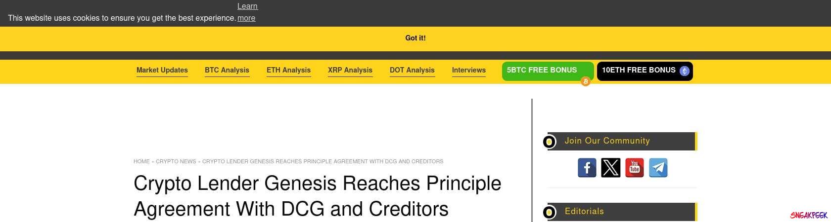 Read the full Article:  ⭲ Crypto Lender Genesis Reaches Principle Agreement With DCG and Creditors