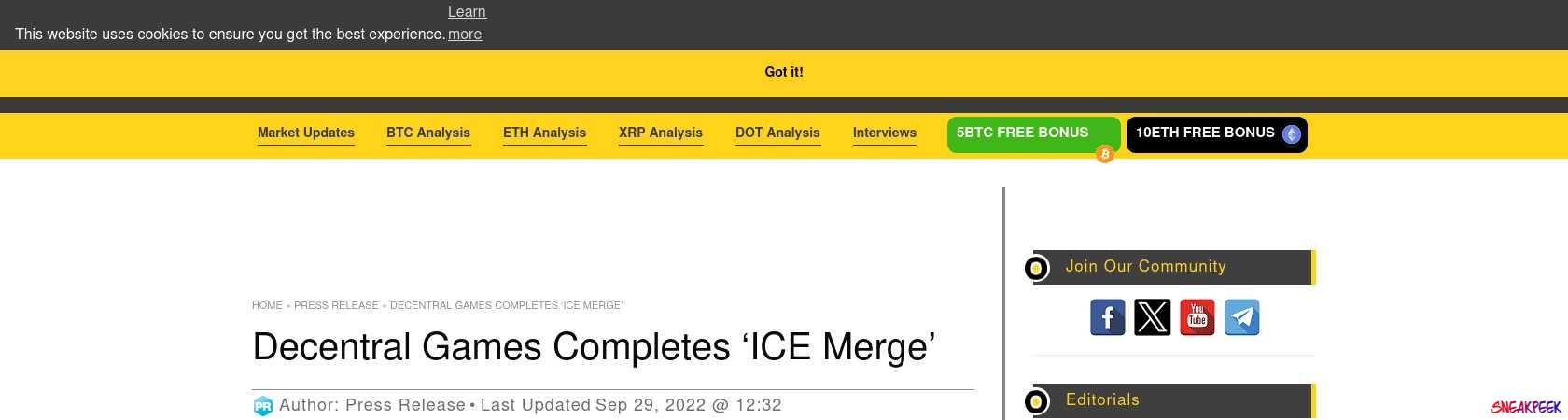 Read the full Article:  ⭲ Decentral Games Completes ‘ICE Merge’