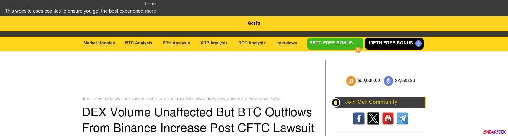 Read the full Article:  ⭲ DEX Volume Unaffected But BTC Outflows From Binance Increase Post CFTC Lawsuit