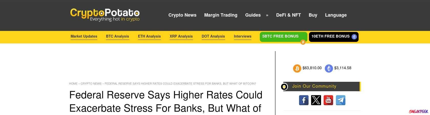 Read the full Article:  ⭲ Federal Reserve Says Higher Rates Could Exacerbate Stress For Banks, But What of Bitcoin?
