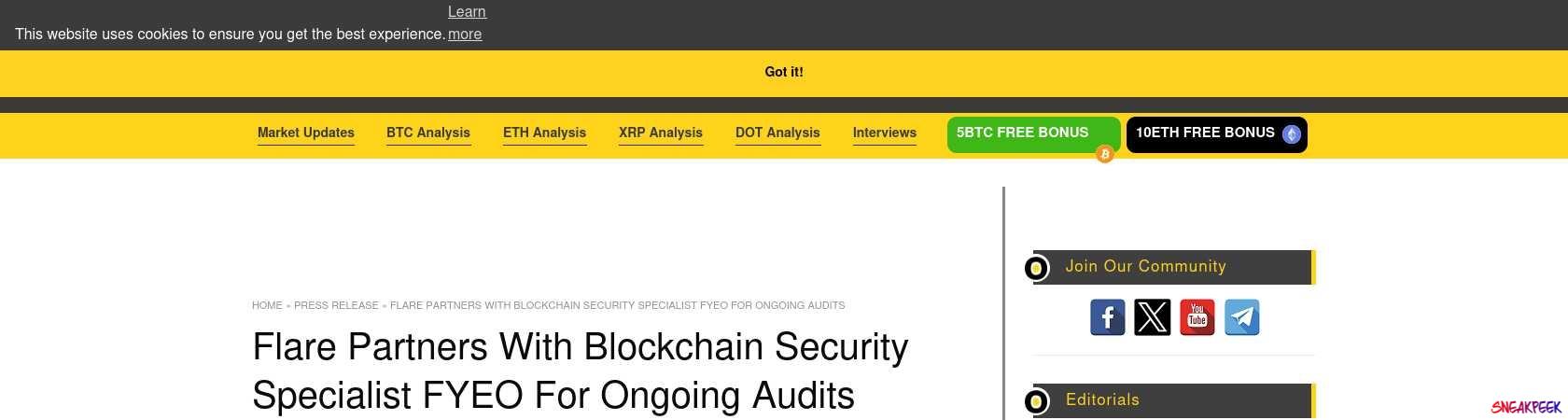 Read the full Article:  ⭲ Flare Partners With Blockchain Security Specialist FYEO For Ongoing Audits