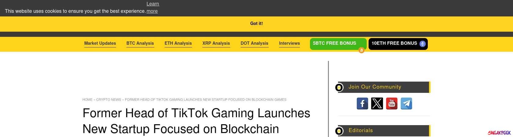 Read the full Article:  ⭲ Former Head of TikTok Gaming Launches New Startup Focused on Blockchain Games