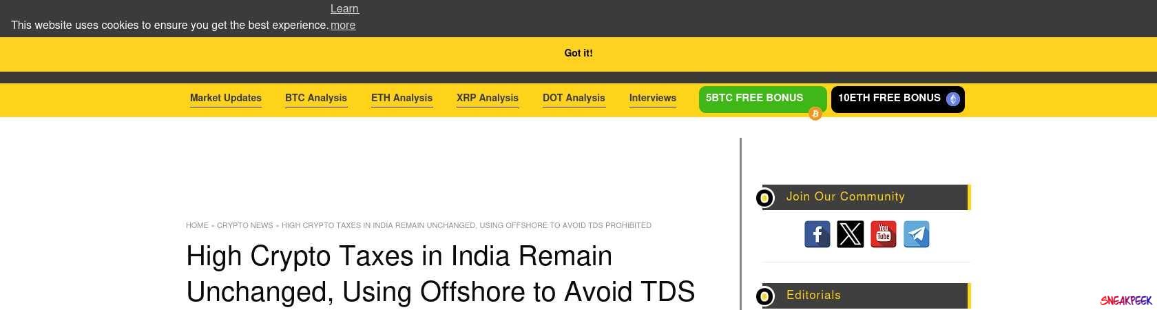 Read the full Article:  ⭲ High Crypto Taxes in India Remain Unchanged, Using Offshore to Avoid TDS Prohibited