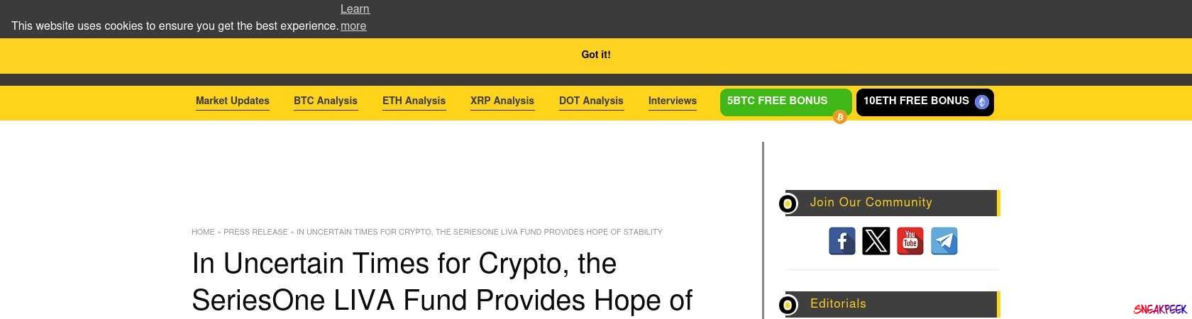 Read the full Article:  ⭲ In Uncertain Times for Crypto, the SeriesOne LIVA Fund Provides Hope of Stability