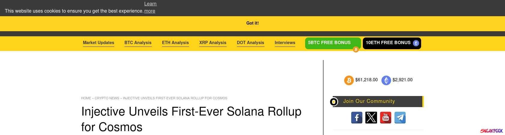 Read the full Article:  ⭲ Injective Unveils First-Ever Solana Rollup for Cosmos