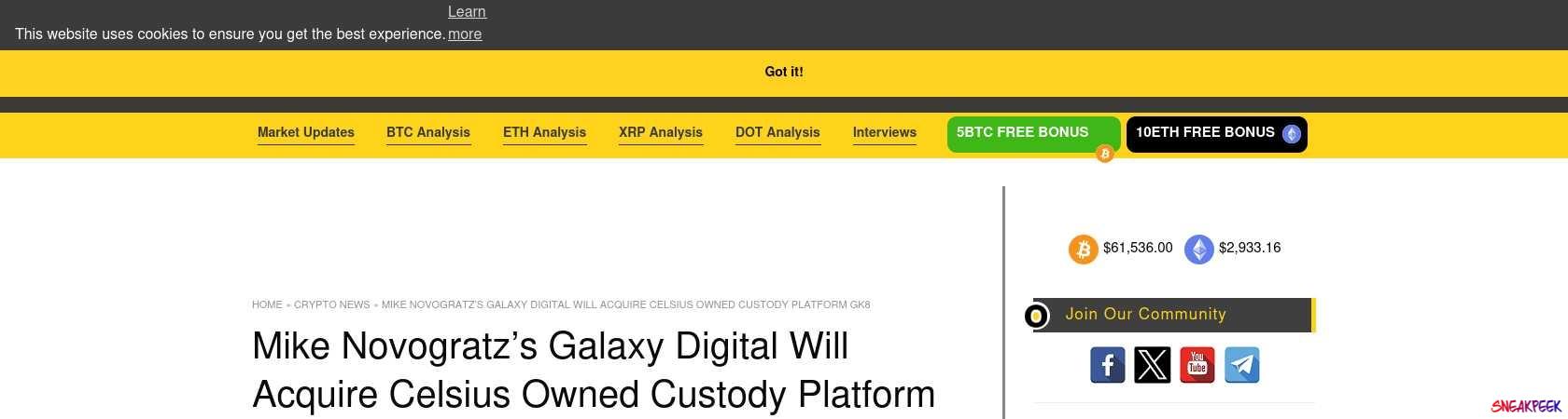 Read the full Article:  ⭲ Mike Novogratz’s Galaxy Digital Will Acquire Celsius Owned Custody Platform GK8