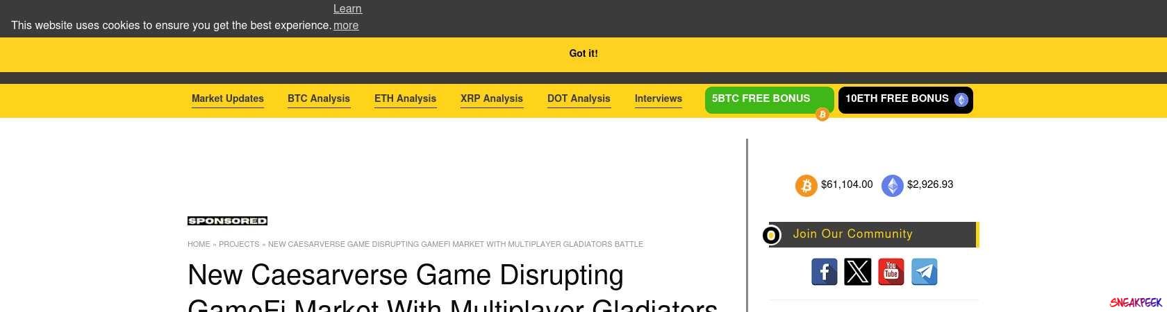 Read the full Article:  ⭲ New Caesarverse Game Disrupting GameFi Market With Multiplayer Gladiators Battle