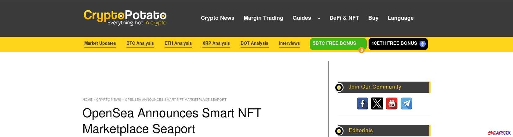 Read the full Article:  ⭲ OpenSea Announces Smart NFT Marketplace Seaport
