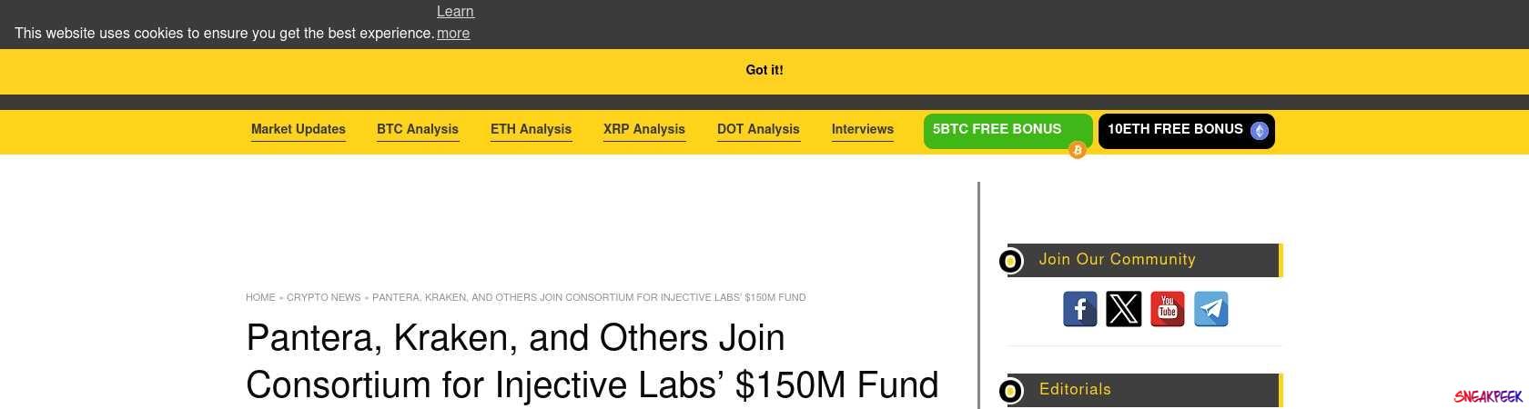 Read the full Article:  ⭲ Pantera, Kraken, and Others Join Consortium for Injective Labs’ $150M Fund