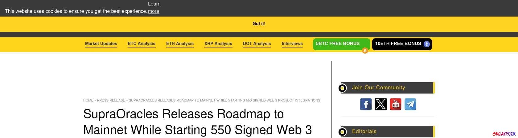 Read the full Article:  ⭲ SupraOracles Releases Roadmap to Mainnet While Starting 550 Signed Web 3 Project Integrations