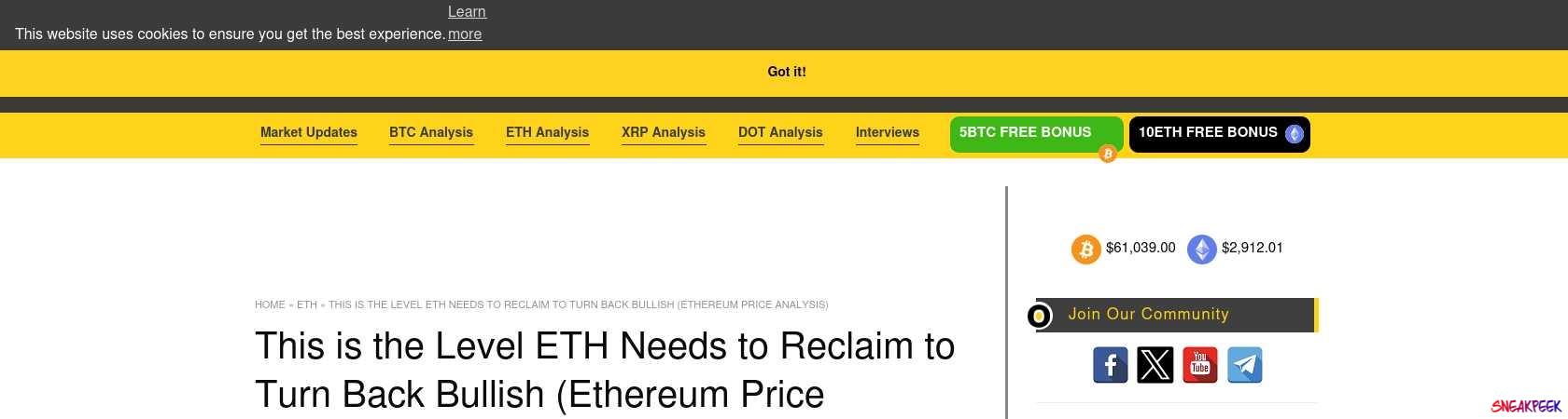 Read the full Article:  ⭲ This is the Level ETH Needs to Reclaim to Turn Back Bullish (Ethereum Price Analysis)