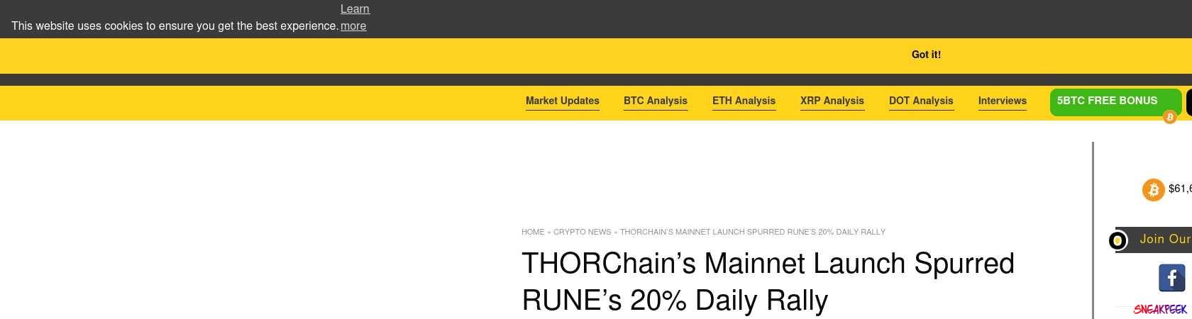 Read the full Article:  ⭲ THORChain’s Mainnet Launch Spurred RUNE’s 20% Daily Rally