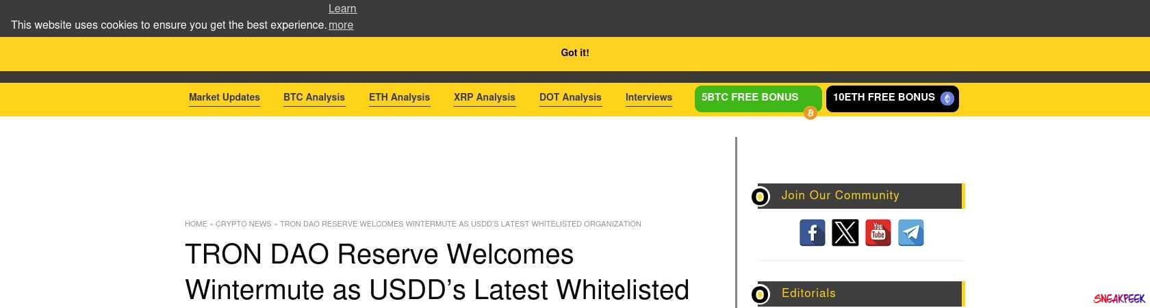 Read the full Article:  ⭲ TRON DAO Reserve Welcomes Wintermute as USDD’s Latest Whitelisted Organization