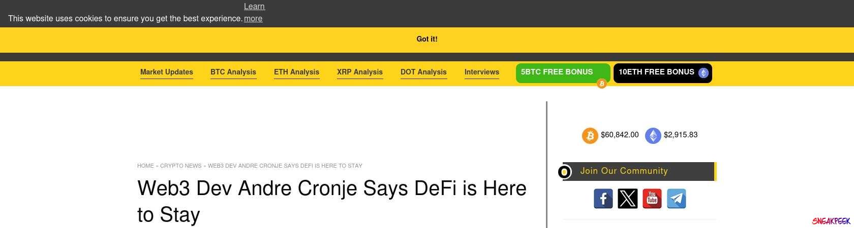 Read the full Article:  ⭲ Web3 Dev Andre Cronje Says DeFi is Here to Stay